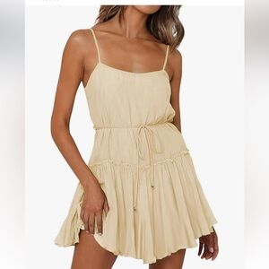 New Cream white color mini dress #88